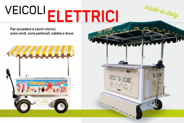 Veicolo elettrico per la vendita di bibite e gelati Veicolo elettrico per la vendita di bibite e gelati