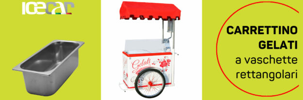 Carrettino per gelati a vaschette rettangolari Carrettino per gelati a vaschette rettangolari